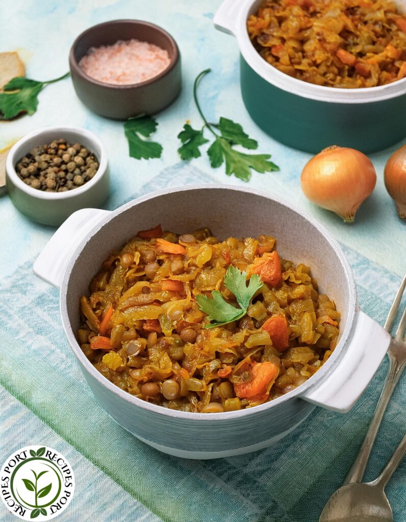 Spicy Vegan Cabbage and Lentil Stew