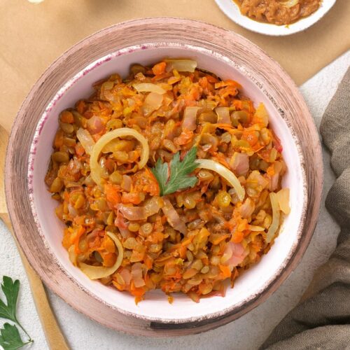 Spicy Vegan Cabbage and Lentil Stew