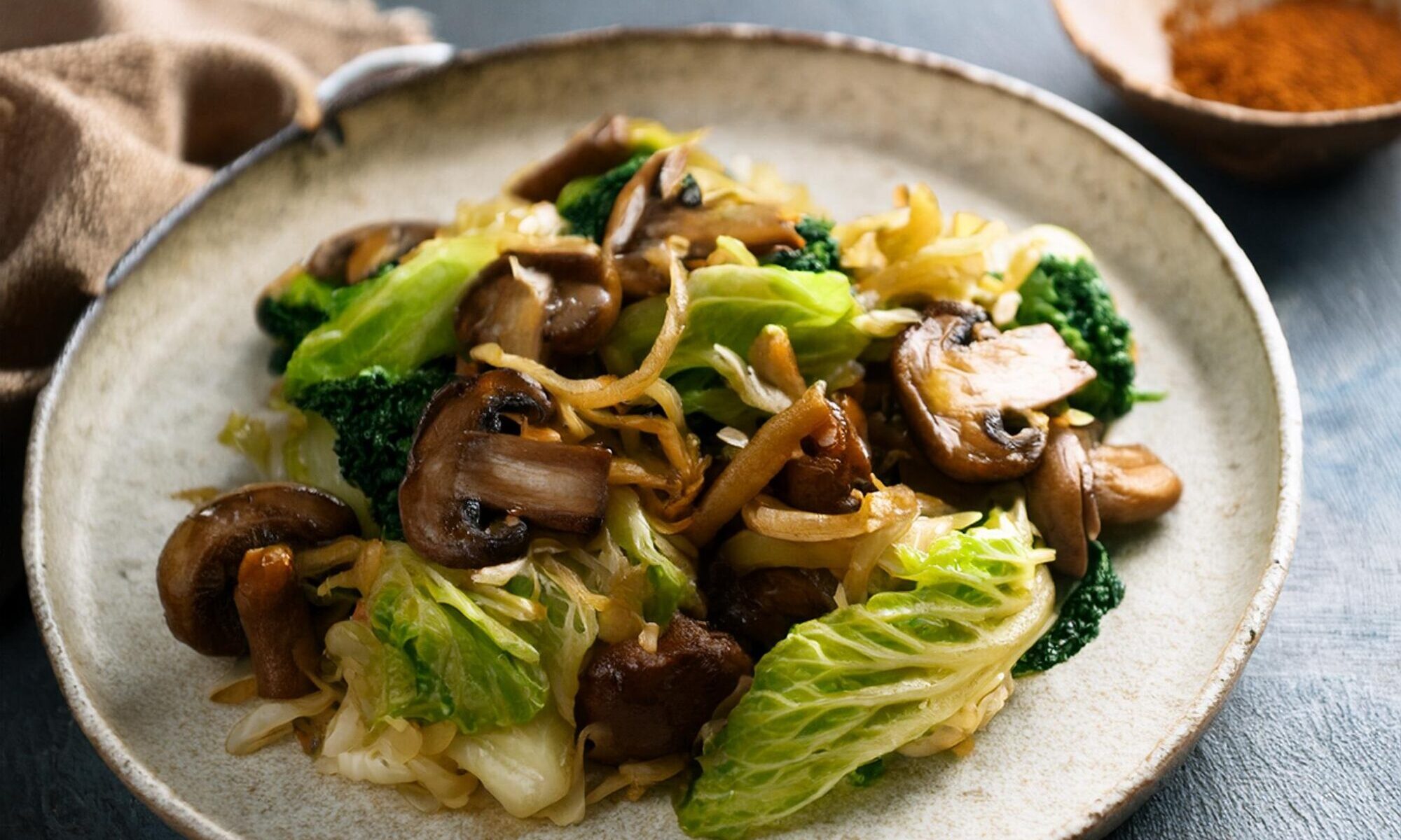 Vegan Cabbage and Mushroom Stir-Fry