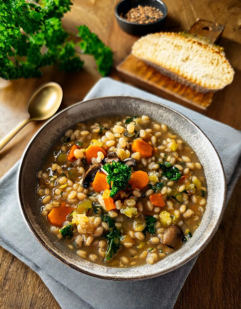 Vegan Mushroom and Barley Stew Recipe