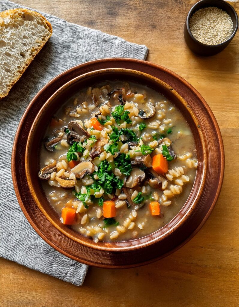 Vegan Mushroom and Barley Stew Recipe