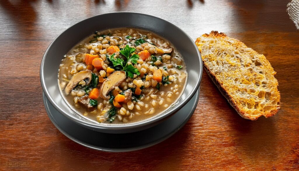 Vegan Mushroom and Barley Stew Recipe