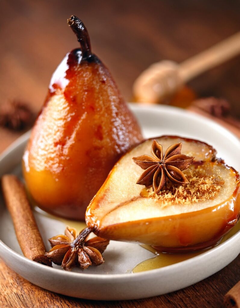 Cinnamon Spiced Baked Pears