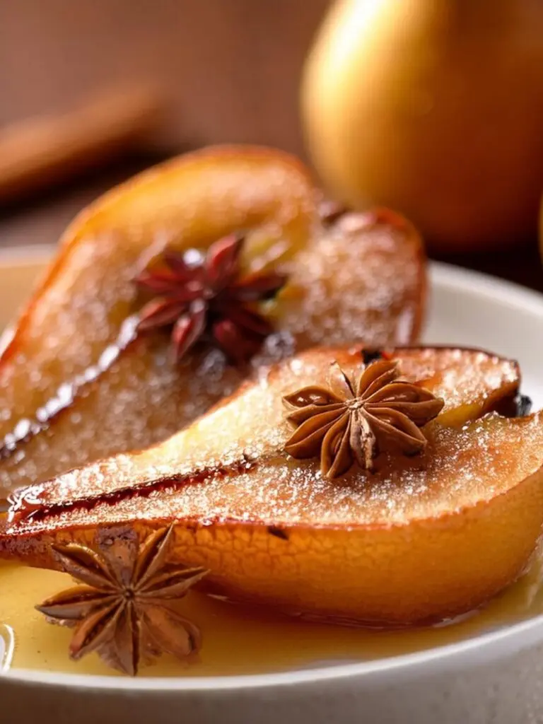 Cinnamon Spiced Baked Pears