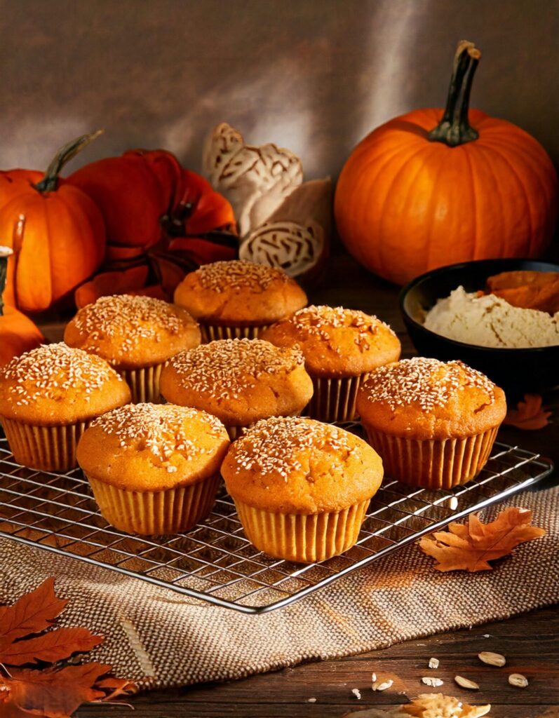 freshly baked vegan pumpkin muffins. 